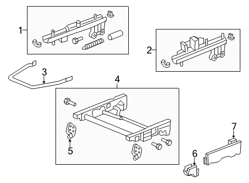 2011 Honda Odyssey Tracks & Components Adjuster, R. Middle Seat Slide(Inner) Diagram for 81370-TK8-A01