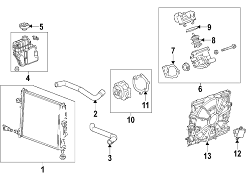 2016 Cadillac ATS Cooling System, Radiator, Water Pump, Cooling Fan Gasket Diagram for 12691259