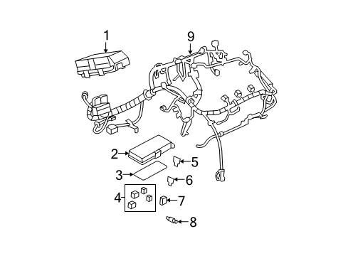 2010 Chevrolet Malibu Fuse & Relay Junction Block Diagram for 25980767