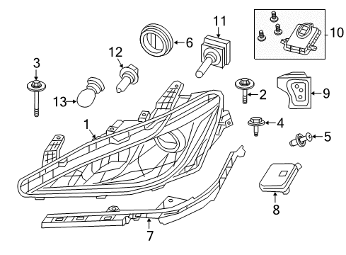 2020 Chrysler Pacifica Headlamps Bulb Diagram for L0PWY24WSV