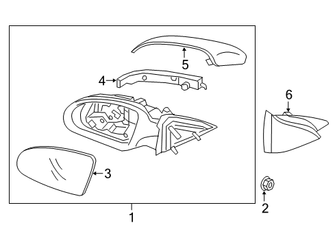 2017 Kia Optima Mirrors Outside Rear View G/Holder Assembly, Right Diagram for 87621A8000