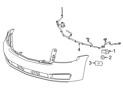 2015 GMC Yukon Electrical Components - Front Bumper Harness Diagram for 23187814