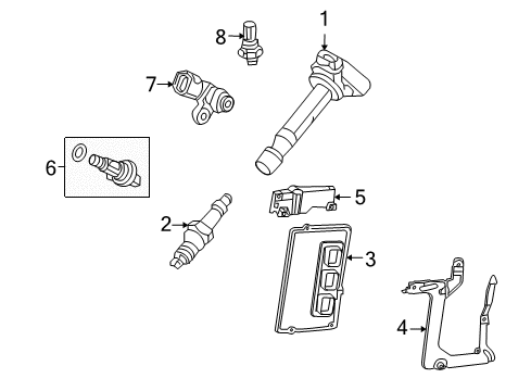 2010 Honda Accord Crosstour Ignition System Bracket, Engine Control Module Diagram for 37821-R70-A00