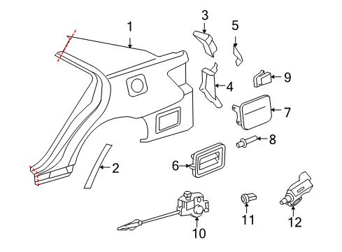 2011 Toyota Camry Fuel Door Quarter Panel Protector Diagram for 58747-06020