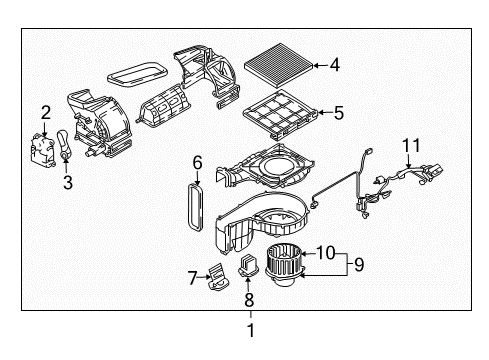 2006 Hyundai Tucson Blower Motor & Fan Motor & Fan Assembly-A/C Diagram for 971132E300