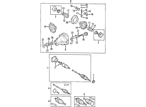 2003 Lexus RX300 Rear Axle, Axle Shafts & Joints, Differential, Propeller Shaft Slinger Diagram for 41214-20020