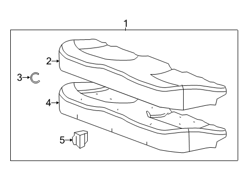 2014 Buick LaCrosse Rear Seat Components Cushion Assembly Diagram for 26266705