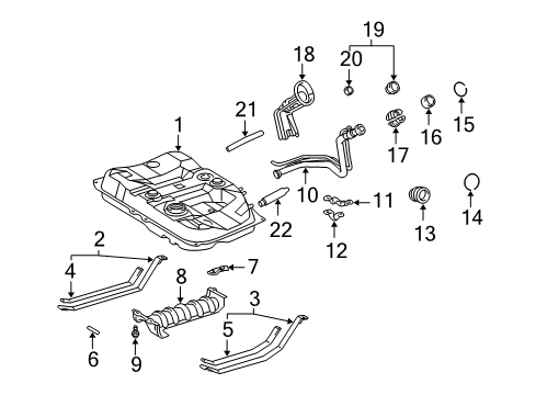 2001 Toyota Avalon Fuel Supply Support Plate Diagram for 77246-33010