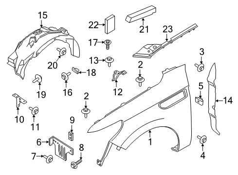 2018 Lincoln Navigator Fender & Components Lower Pad Diagram for HC3Z-2532284-B