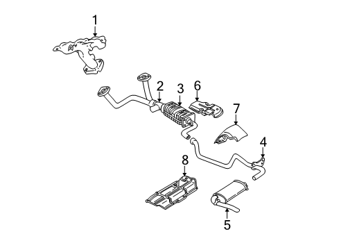 2002 Chevrolet Camaro Exhaust Components Converter & Pipe Diagram for 12609726