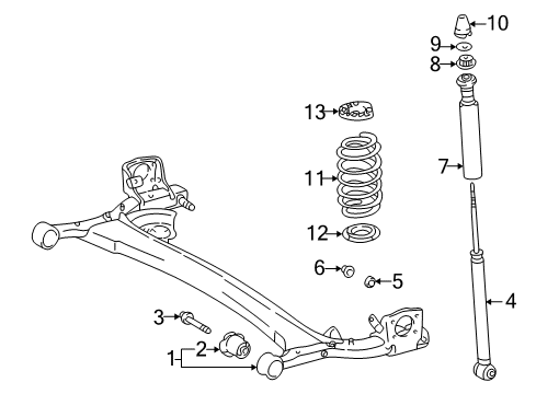 2000 Toyota Echo Rear Axle, Suspension Components Axle Beam Diagram for 42110-52010