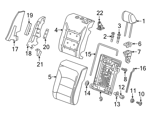 2017 Chevrolet Cruze Rear Seat Components Bolster Cover Diagram for 84079859