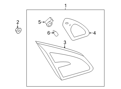 2012 Nissan Murano Bulbs Lamp Assembly-Back Up, RH Diagram for 26540-1GR0B