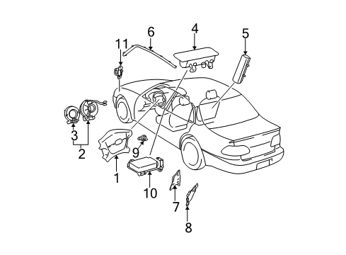 2004 Toyota Camry Air Bag Components Side Sensor Diagram for 89830-06050