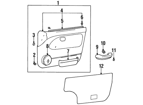 1995 Hyundai Accent Interior Trim - Front Door Washer-Spring Diagram for 13622-06126