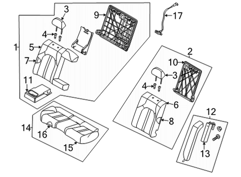 2022 Hyundai Sonata Rear Seat Components Pad Assembly-Rear Seat Cushion Diagram for 89151-L0000