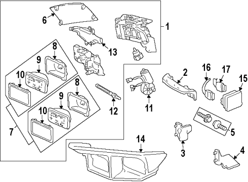 1998 Pontiac Firebird Bulbs Sealed Beam Diagram for 16502682