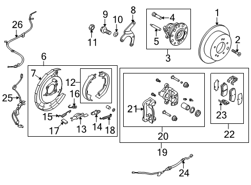 2012 Kia Forte Rear Brakes Cable Assembly-Parking Brake Diagram for 597701M300