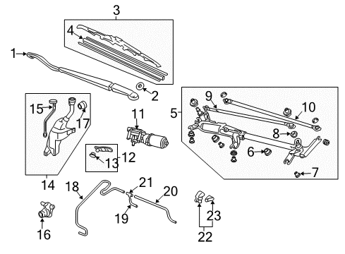 2009 Honda Odyssey Wiper & Washer Components Rubber, Blade (550MM) Diagram for 76632-SHJ-A11