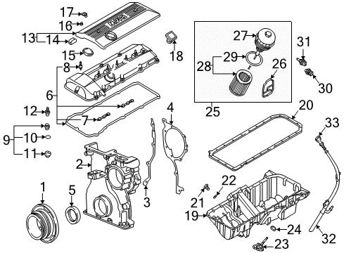 2001 BMW X5 Powertrain Control Crankshaft Position Sensor Diagram for 12141433264