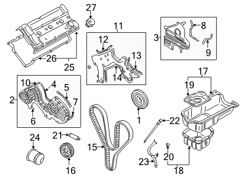 2005 Hyundai Tucson Filters Cover Assembly-Rocker, RH Diagram for 22420-37210