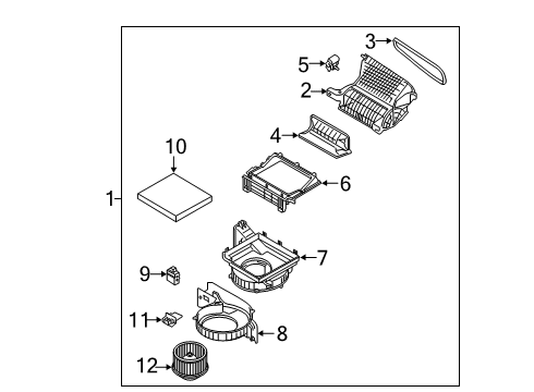 2020 Hyundai Santa Fe Blower Motor & Fan Case-Intake Diagram for 97121-S2000