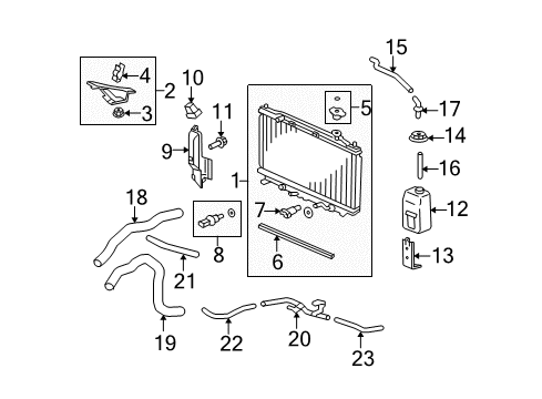 2012 Acura TSX Powertrain Control Seal, Driver Side Radiator Side Diagram for 19026-RL8-A00