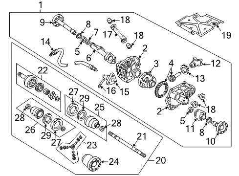 2001 GMC Sonoma Carrier & Front Axles Shield-Front Differential Carrier *Marked Print Diagram for 15038017
