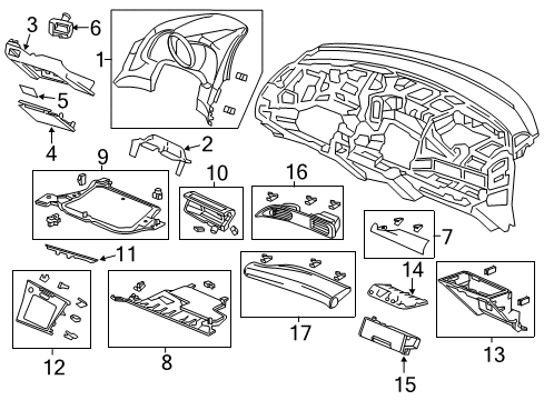 2012 Honda CR-Z Cluster & Switches, Instrument Panel Cover, Driver (Lower) *NH643L* (LIGHT GRAY) Diagram for 77301-SZT-G01ZA