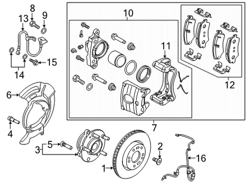2021 Hyundai Elantra Front Brakes Disc-Front Wheel Brake Diagram for 51712-AA000