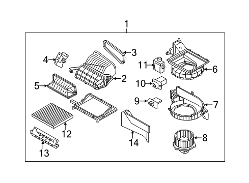 2014 Kia Sorento Blower Motor & Fan Resistor Assembly-Blower Diagram for 979071U000