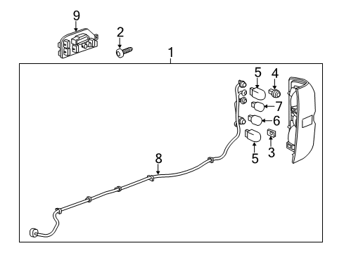 2019 GMC Sierra 2500 HD Bulbs Harness Asm-Tail Lamp Wiring Diagram for 23295978