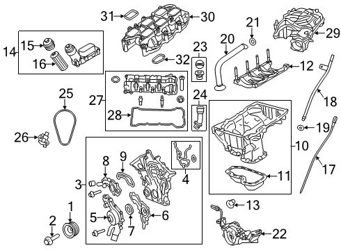 2021 Jeep Wrangler Engine Parts Bolt Diagram for 68148194AA