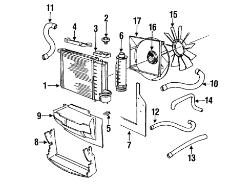 1991 BMW 318is Radiator & Components, Cooling Fan Engine Cooling Fan Diagram for 11521719040