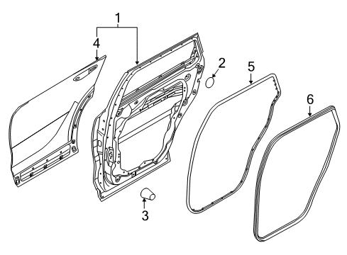 2019 Kia Sorento Rear Door WEATHERSTRIP Assembly-Rear Door Side Diagram for 83130C5000