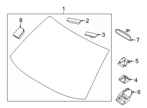 2020 Hyundai Venue Lane Departure Warning Cover-Front View Camera Diagram for 99217-K2000