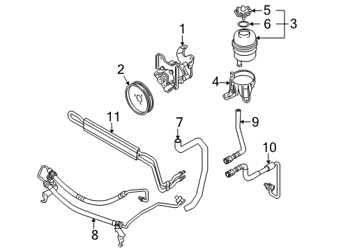2009 BMW X3 P/S Pump & Hoses, Steering Gear & Linkage Suction Hose Diagram for 32413420541