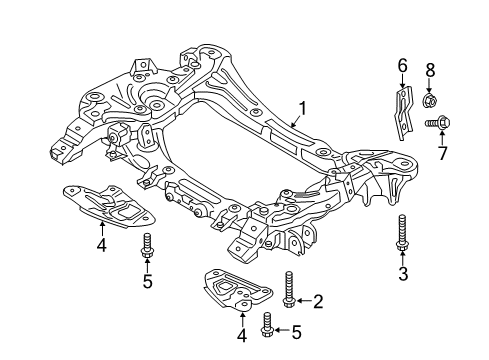 2018 Genesis G90 Suspension Mounting - Front Bolt Diagram for 62498B1000