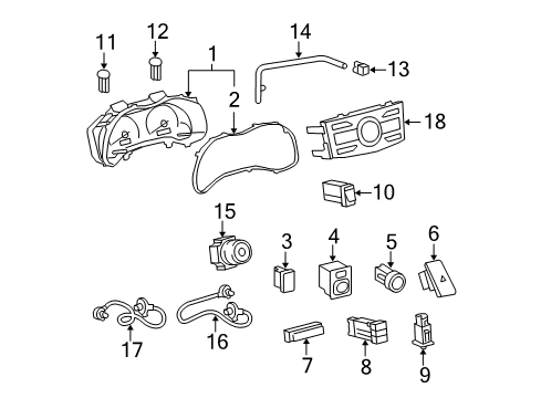 2012 Toyota Corolla Cluster & Switches, Instrument Panel Temperature Switch Diagram for 55903-12080