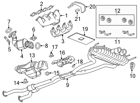 2015 Cadillac CTS Exhaust Components Rear Muffler Insulator Diagram for 25918352