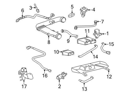 2005 Lincoln LS Powertrain Control Tube Assembly Diagram for 3W4Z-9K617-AA