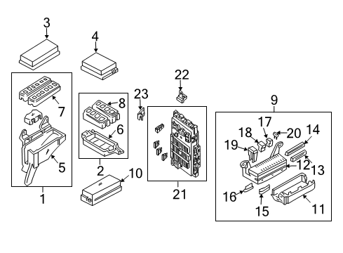 2001 Infiniti I30 Electrical Components Cover-Relay Box Diagram for 24382-33U00