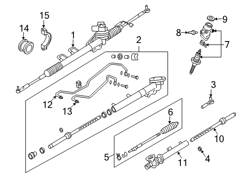 2004 Nissan 350Z Steering Column & Wheel, Steering Gear & Linkage Gear Assy-Power Steering Diagram for 49200-CD000