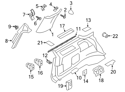 2008 Lincoln Navigator Power Seats Cup Holder Diagram for 4L1Z-7813560-BA