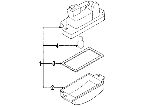 1991 Nissan Stanza Bulbs Lamp Assembly-Licence Diagram for 26510-71L00