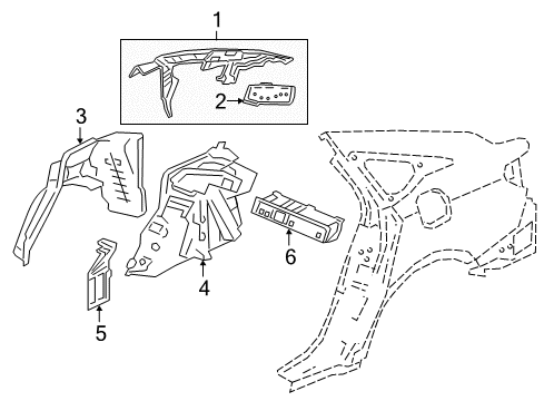 2018 Honda Accord Inner Structure - Quarter Panel Panel, R. RR. Inside Diagram for 64301-TVA-A00ZZ