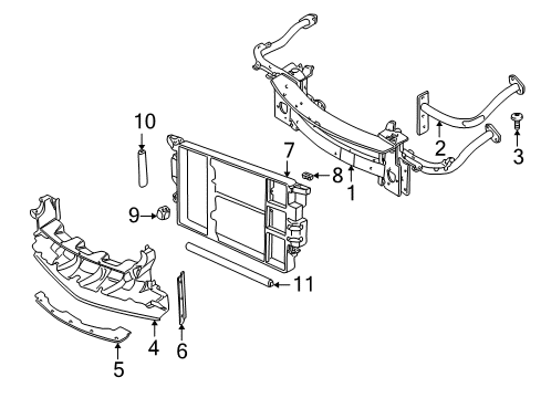 2001 BMW Z8 Radiator Support Sealing Right Diagram for 17102229192