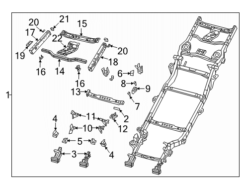 2020 Jeep Gladiator Frame & Components Frame-Chassis Diagram for 68321443AG