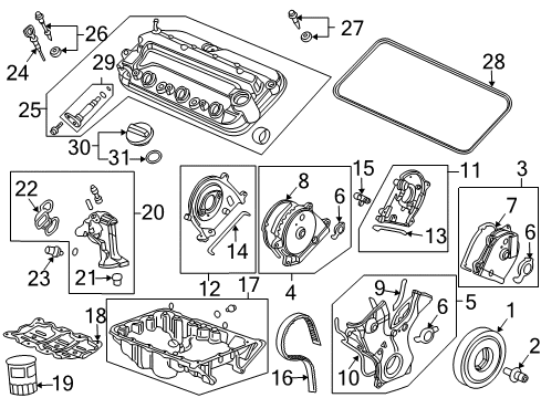 2006 Honda Accord Filters Gasket, Oil Filter Base Diagram for 15302-RDV-J00