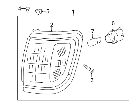 1999 Toyota Tacoma Park & Side Marker Lamps Park/Marker Lamp Diagram for 81621-04060